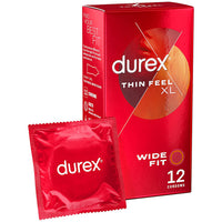 Durex Thin Feel XL Wide Fit Condoms (12 Pack) - Packaging with Foil