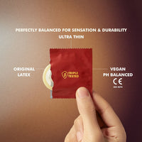 Roam Ultra Thin Condoms Original Latex (Info 2 - perfectly balanced for sensation & durability)