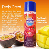 Skins Fruity Juicy Mango and Passionfruit Water-Based Lubricant (Info 3 - feels great)
