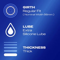 Durex Extra Safe Condoms (Info 2 - girth, lube and thickness)
