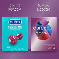 Durex Surprise Me Variety Pack (40 Pack) - Info 1, old pack versus new look