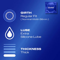 Durex Surprise Me Variety Pack (40 Pack) - Info 4, girth, lube and thickness - Extra Safe