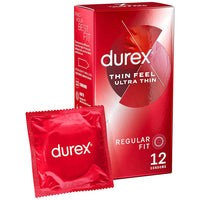 Durex Thin Feel Ultra Thin Condoms (12 Pack) Packaging with Foil