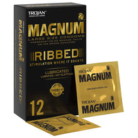 Trojan Magnum Ribbed Condoms (12 Pack)