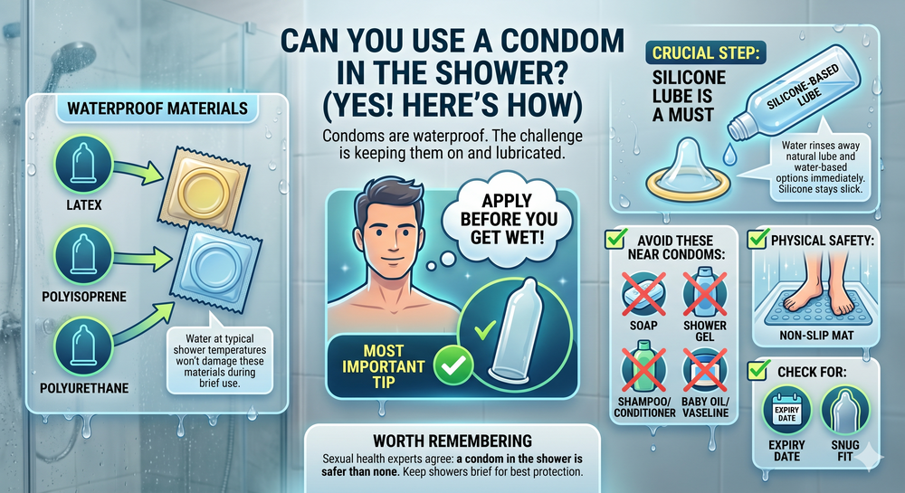 Can You Use Condom In Shower