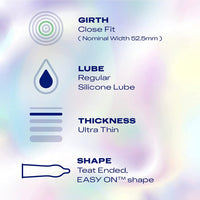 Durex Nude Close Fit Condoms (Info 1 - girth, lube and thickness)