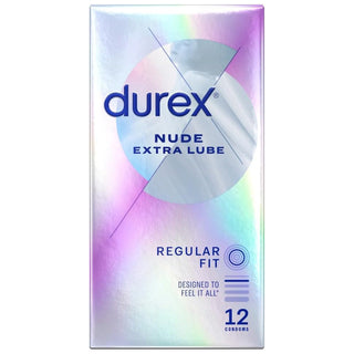 Durex Nude Extra Lube Condoms [12 Pack]