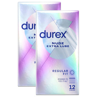 Durex Nude Extra Lube Condoms [24 Pack]