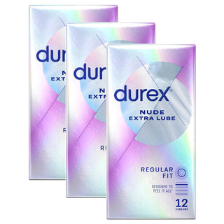 Durex Nude Extra Lube Condoms [36 Pack]