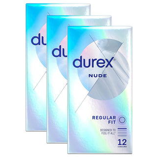 Durex Nude Regular Fit Condoms (3x 12 Pack)