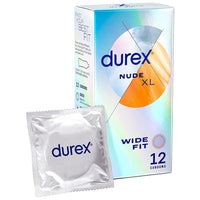 Durex Nude XL Wide Fit Condoms (12 Pack) - Packaging with foil