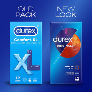 Durex Originals XL Condoms (Info 1 - old pack versus new look)