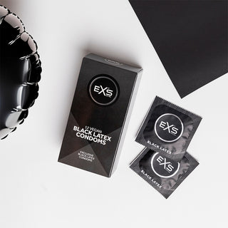 EXS Black Latex Condoms (Lifestyle Shot)