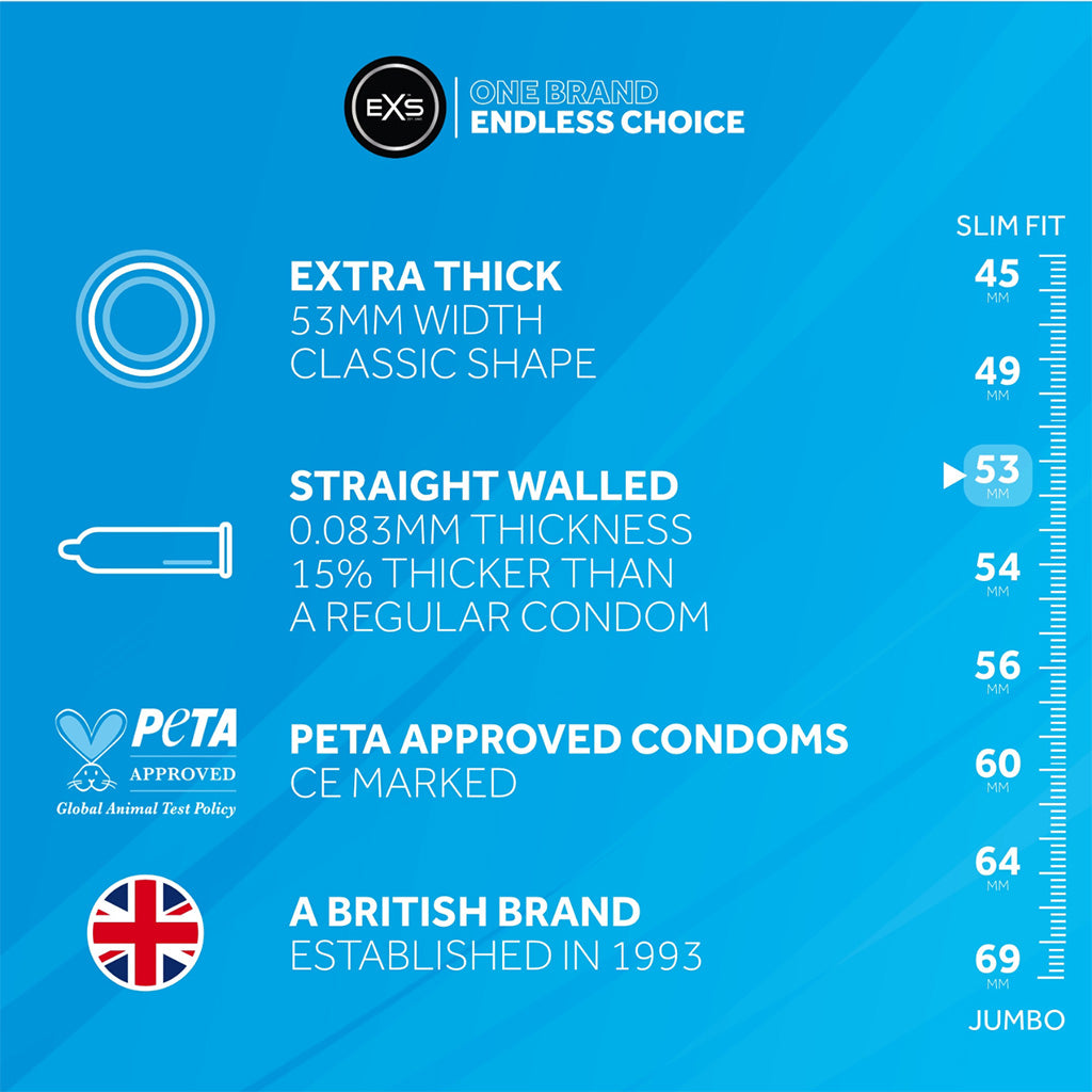 Condoms.uk | Free Delivery Over £25 | EXS Extra Thick Condoms | Condoms.uk