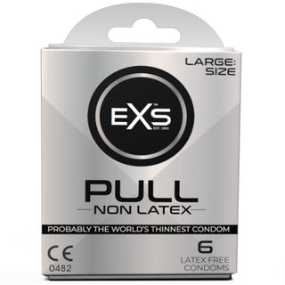 EXS Pull Large Size Non-Latex Condoms (Front) [6 Pack]