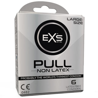 EXS Pull Large Size Non-Latex Condoms (Angled Shot 1) [6 Pack]