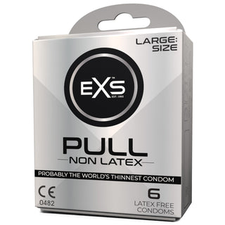 EXS Pull Large Size Non-Latex Condoms (Angled Shot 2) [6 Pack]