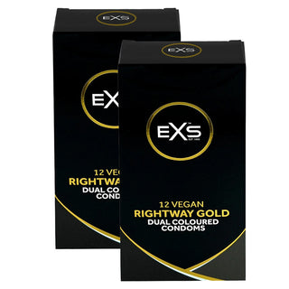 EXS Rightway Gold Dual Coloured Condoms (24 Pack)