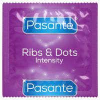 Pasante Surprise Variety Condoms (32 Pack) - Intensity Ribs and Dots Foil