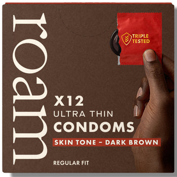 Roam Ultra Thin Condoms Skin Tone Dark Brown (12 Pack)