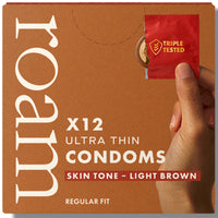 Roam Ultra Thin Condoms Skin Tone Light Brown (12 Pack)