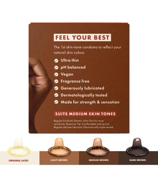 Roam Ultra Thin Condoms Skin Tone Medium Brown (Info 1 - feel your best)