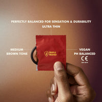 Roam Ultra Thin Condoms Skin Tone Medium Brown (Info 2 -  perfectly balanced for sensation & durability)
