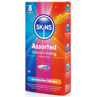 Skins Assorted Condoms (Angled Shot 2) [8 Pack]