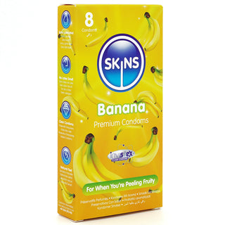 Skins Banana Condoms (Angled Shot 1) [8 Pack]