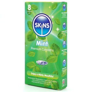 Skins Mint Condoms (Angled Shot 2) [8 Pack]