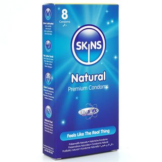 Skins Natural Condoms (Angled Shot 1) [8 Pack]