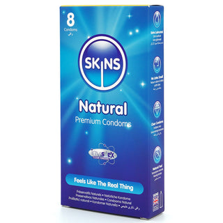 Skins Natural Condoms (Angled Shot 2) [8 Pack]