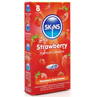 Skins Strawberry Condoms (Angled Shot 1)