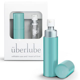 Uberlube Good-To-Go Traveler Refillable Case & 1 Refill (15ml) [Aqua]