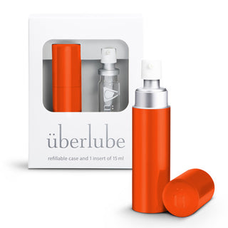 Uberlube Good-To-Go Traveler Refillable Case & 1 Refill (15ml) [Orange]