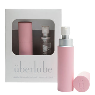 Uberlube Good-To-Go Traveler Refillable Case & 1 Refill (15ml) [Pink]