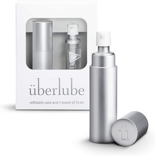 Uberlube Good-To-Go Traveler Refillable Case & 1 Refill (15ml) - Silver