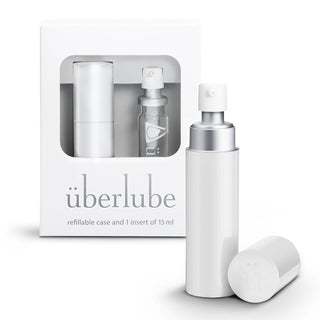 Uberlube Good-To-Go Traveler Refillable Case & 1 Refill (15ml) - White