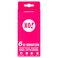 XO! Righteous Rubber Condoms Hi-Sensation (Ribbed & Dotted) 6 Pack