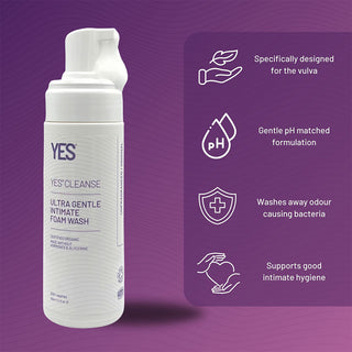 YES CLEANSE Ultra Gentle Intimate Foam Wash Unfragranced (150ml) - USPs