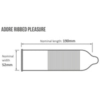 Adore Ribbed Pleasures Condoms (Diagram)