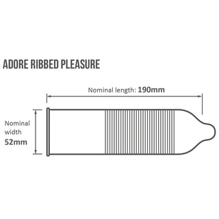 Adore Ribbed Pleasures Condoms (Diagram)