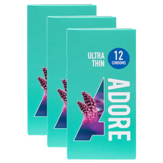 Adore Ultra Thin Condoms (3x 12 Pack)