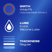 Durex Originals XL Condoms (Info 2 - girth, lube, thickness)