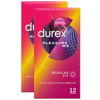 Durex Pleasure Me Ribbed & Dotted Condoms (2x 12 Pack)