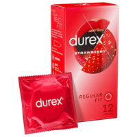 Durex Strawberry Condoms (12 Pack) - Packaging with Foil