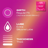 Durex Surprise Me Variety Pack (40 Pack) - Info 5, girth, lube and thickness - Pleasure Me