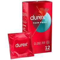 Durex Thin Feel Close Fit Condoms (12 Pack) Packaging with Foil