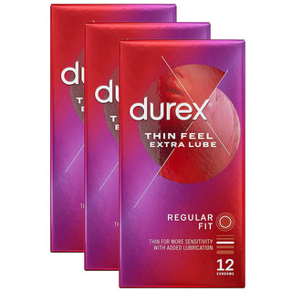 Durex Thin Feel Extra Lubricated Condoms (3x 12 Pack)