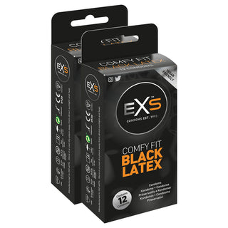 EXS Black Latex Condoms (2x 12 Pack)